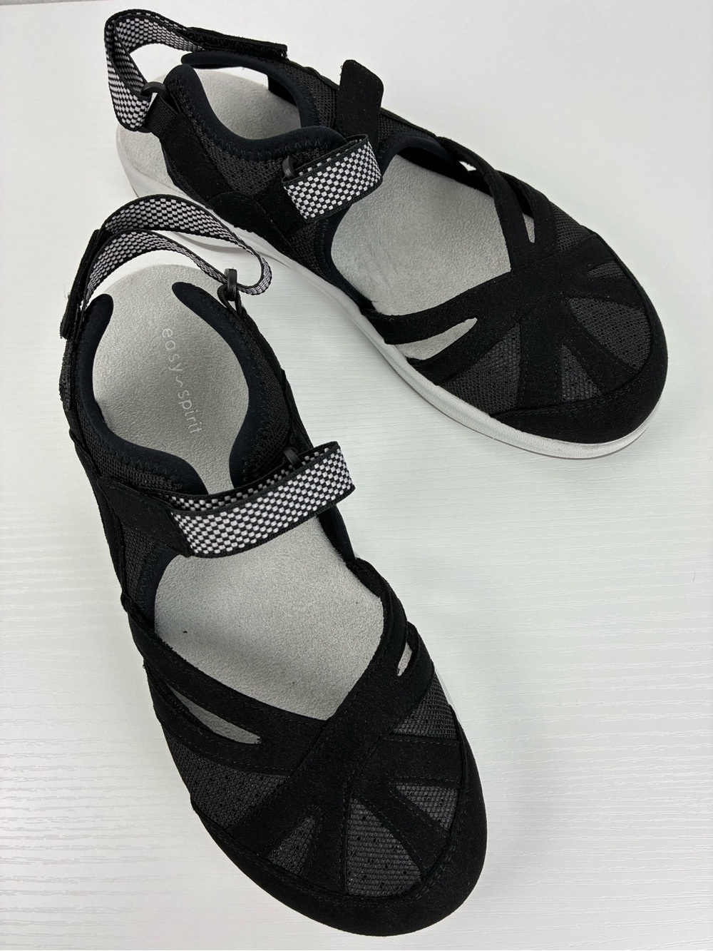 Easy Spirit Esplash Black Water Resistant Sport Sandals Womens 8M Comfort